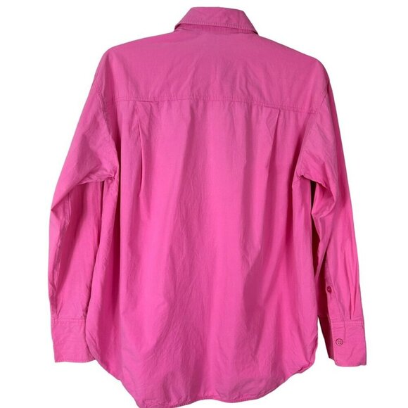 Zara Hot Pink Oversized Long Sleeves Button Down Shirt Size‎ XSmall - Picture 10 of 13